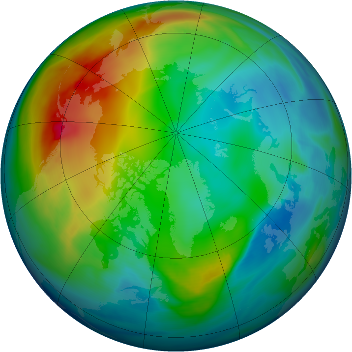Arctic ozone map for 13 December 2006